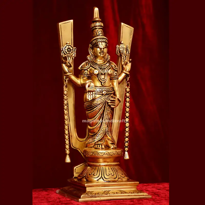 Brass Thirupathi Balaji Standing 14 inches - secondary