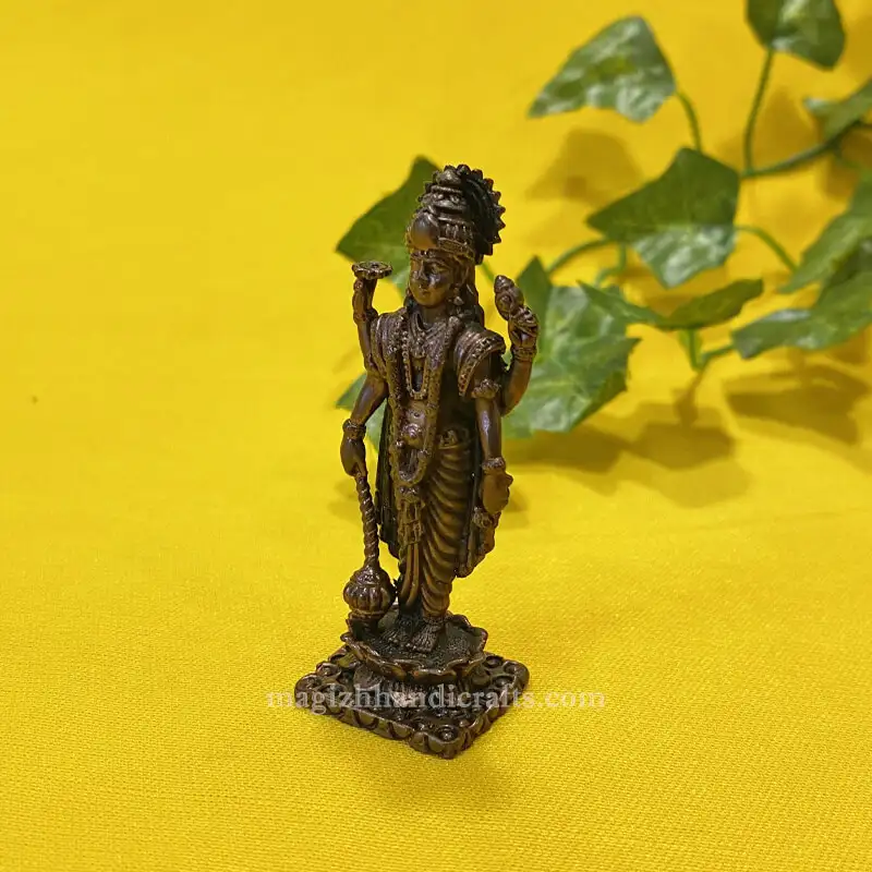 2.5 inches Copper Lord Vishnu standing idol - image 3