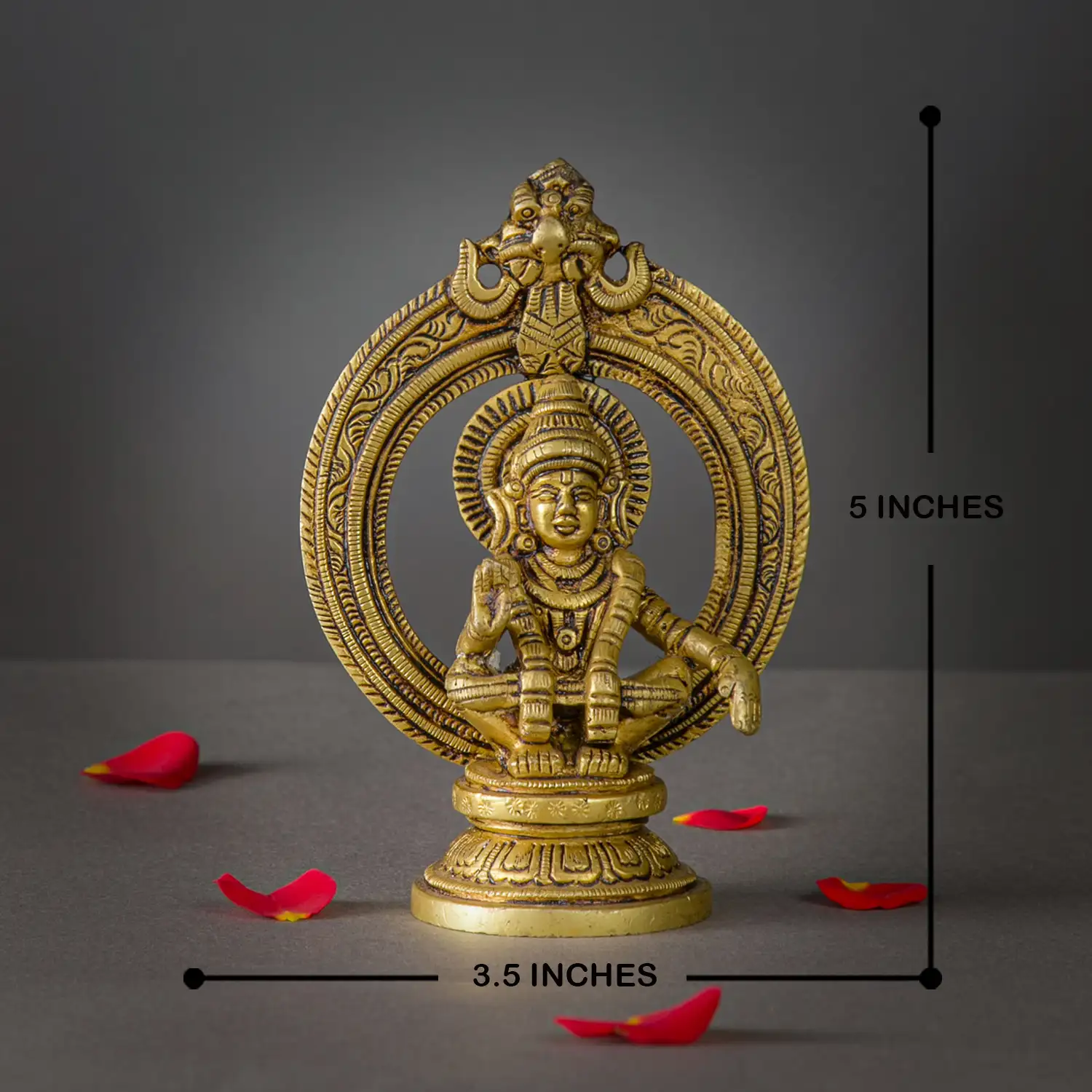 Brass Lord Ayyapan With frame 5 inches - image 4