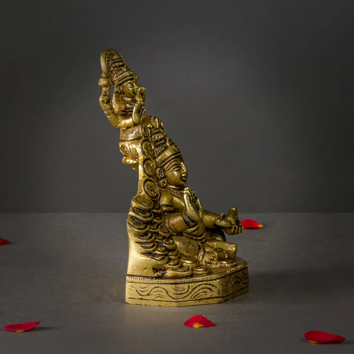 5.5 inches Brass Kuber Lakshmi with coins idol - secondary