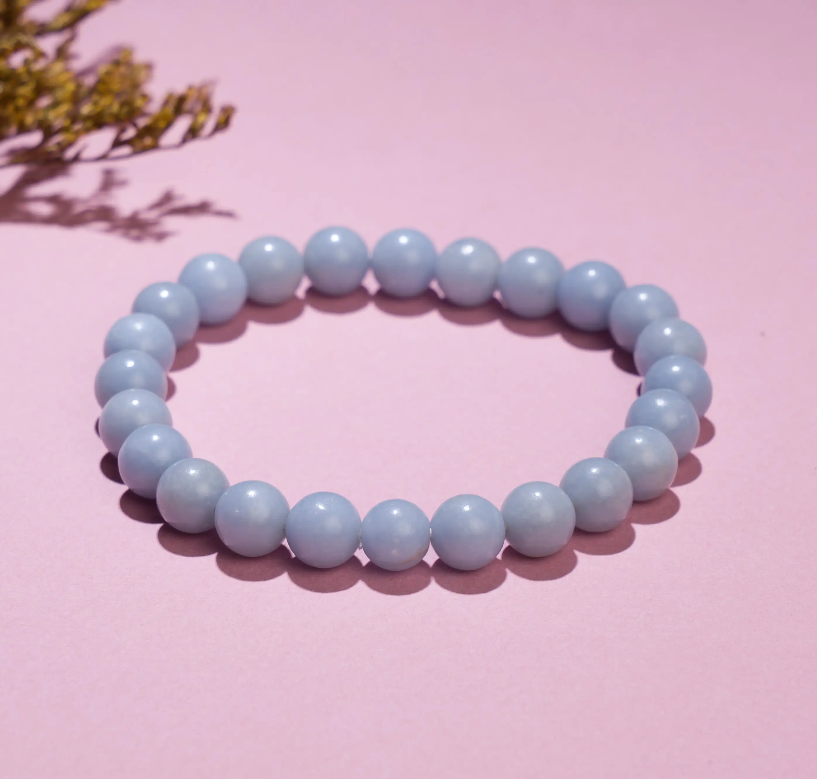 8mm Angelite crystal stone bracelet - image 4