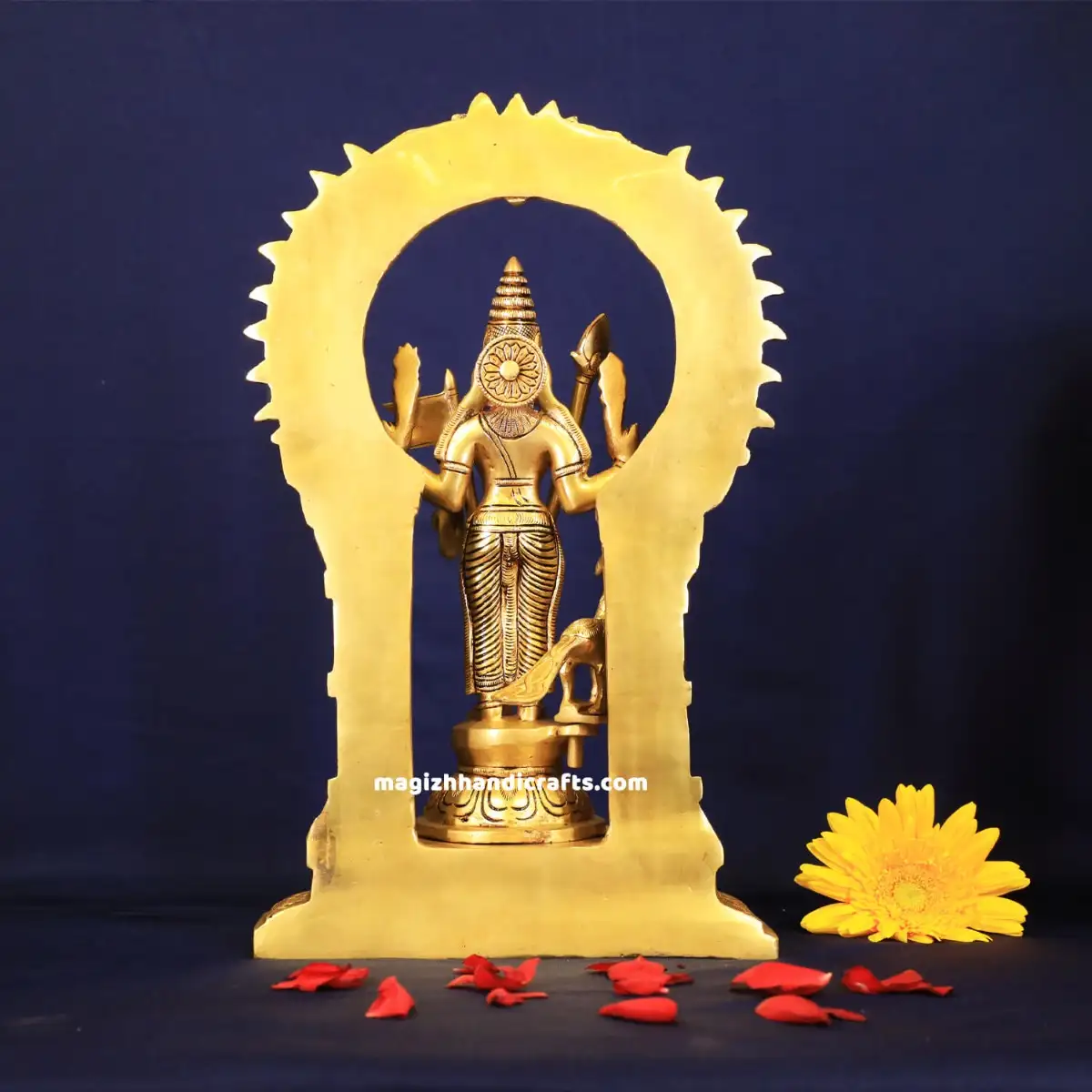 Brass Murugan with Thiruvachi Vel and Kodi idol - 12 inches - secondary