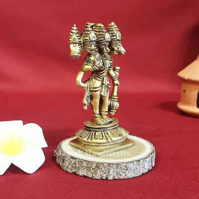 4 inches Brass Panchamuga Hanuman standing idol - secondary