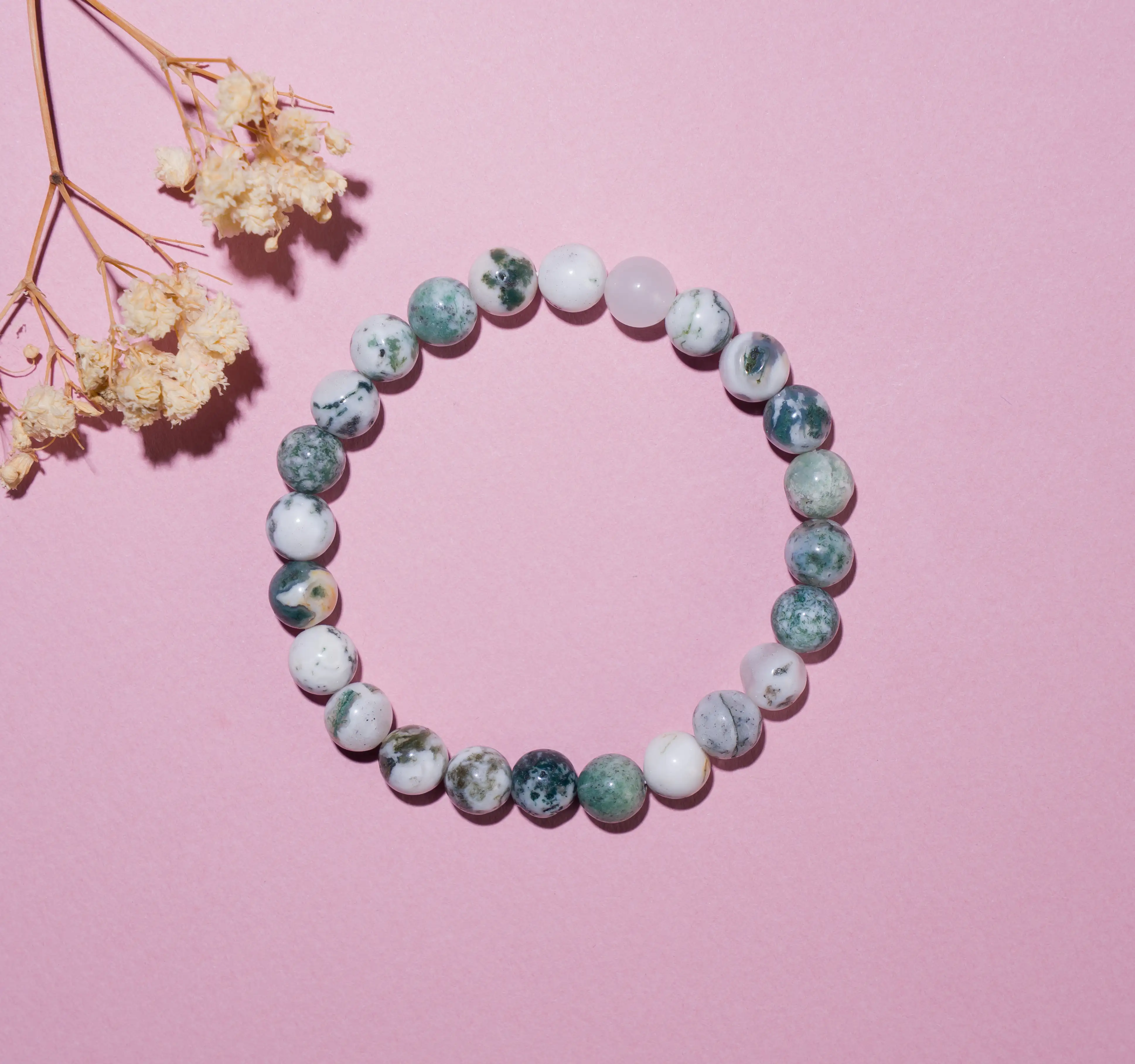8mm Tree agate crystal bracelet - secondary