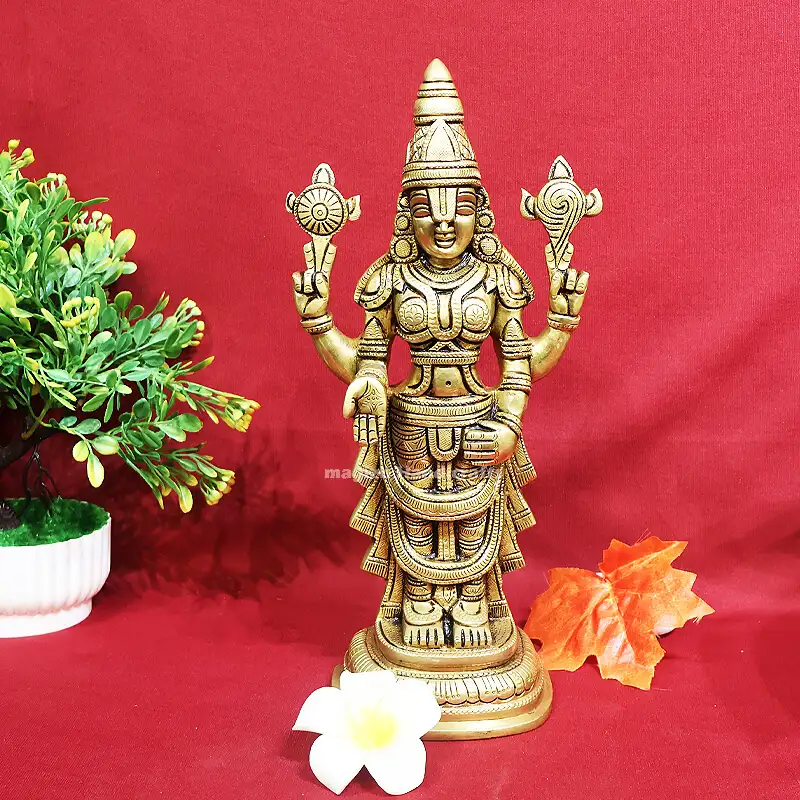 12 inches Brass Thirupathi Balaji double vasthiram idol SC