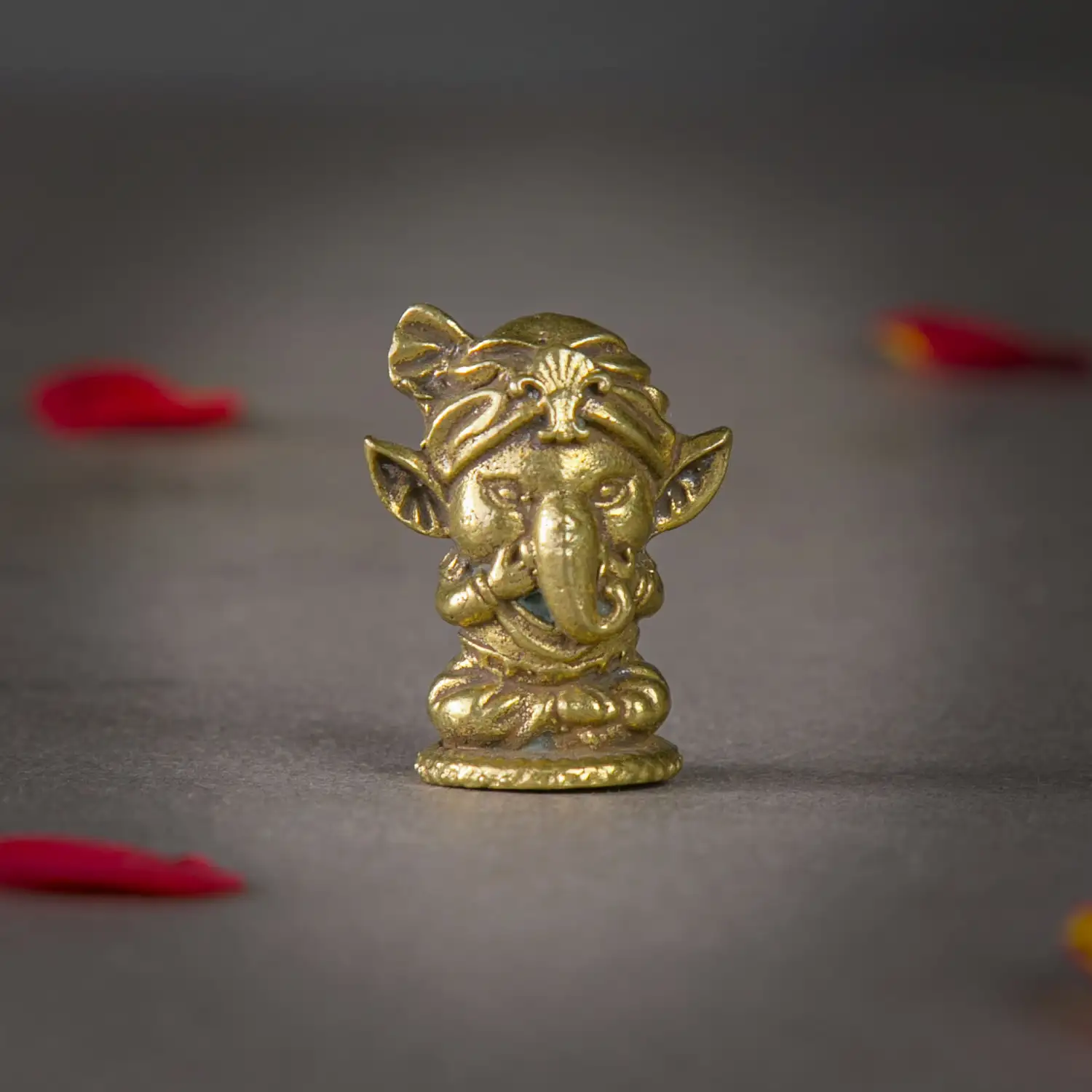 1 inch Mini Brass Laughing Ganesha idol