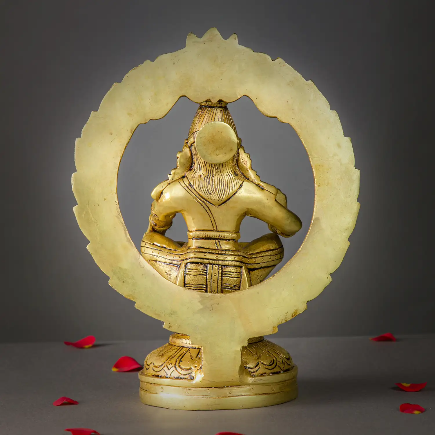 9.5 inch Brass Ayyappan Swamy Idol with Kirtimukha Arch - image 4