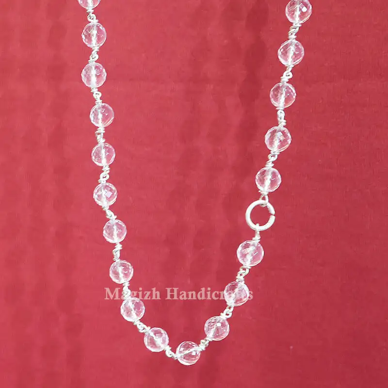 8mm Spadigam Diamond cuts mala with silver 54 beads - image 2
