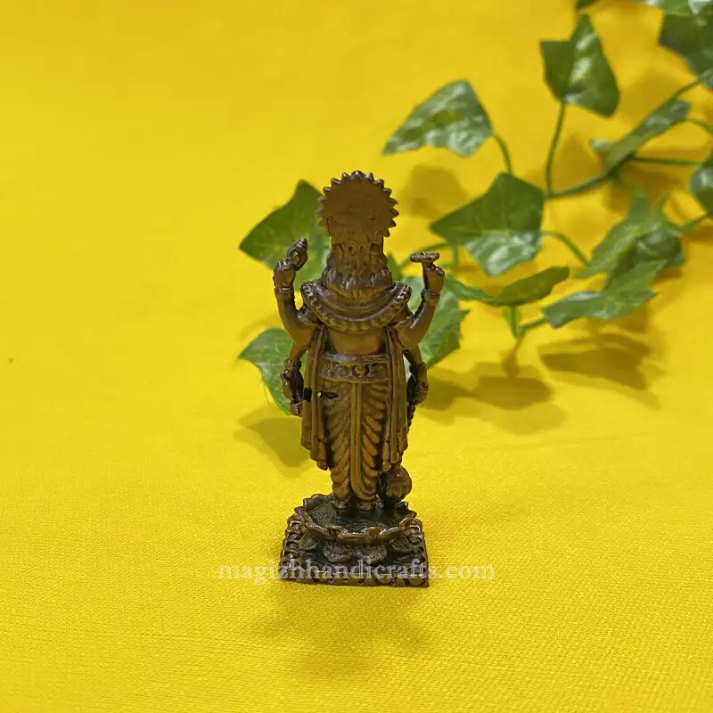 2.5 inches Copper Lord Vishnu standing idol - image 5