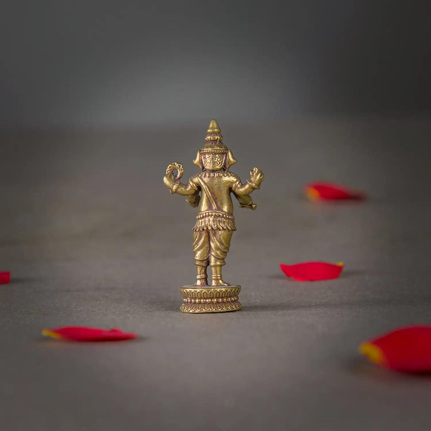 1 inch Mini Brass standing Ganesha idol - image 3