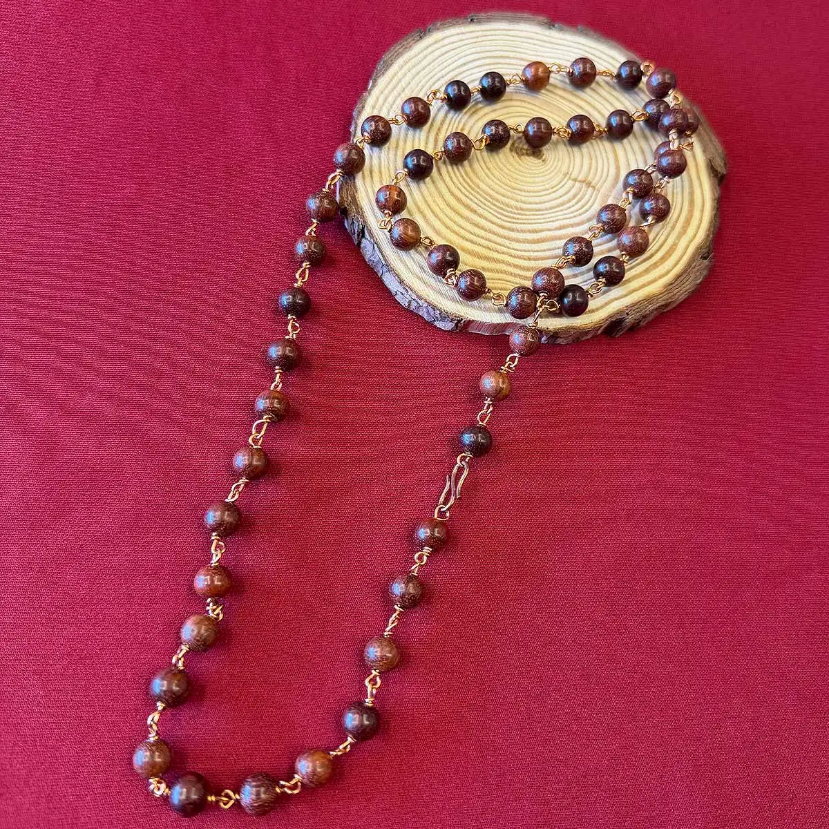 Original 8mm Senkali Mala with Copper Wire 54 Beads 8mm