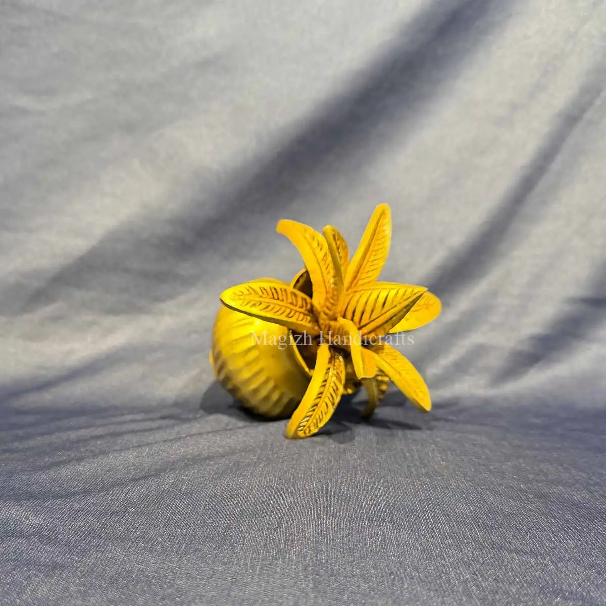5 inches Brass kalasam with leaves - secondary