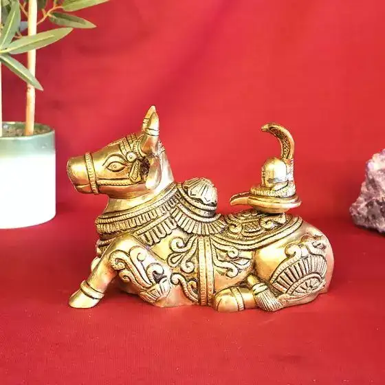 3x4 Inches Brass Shiv Lingam