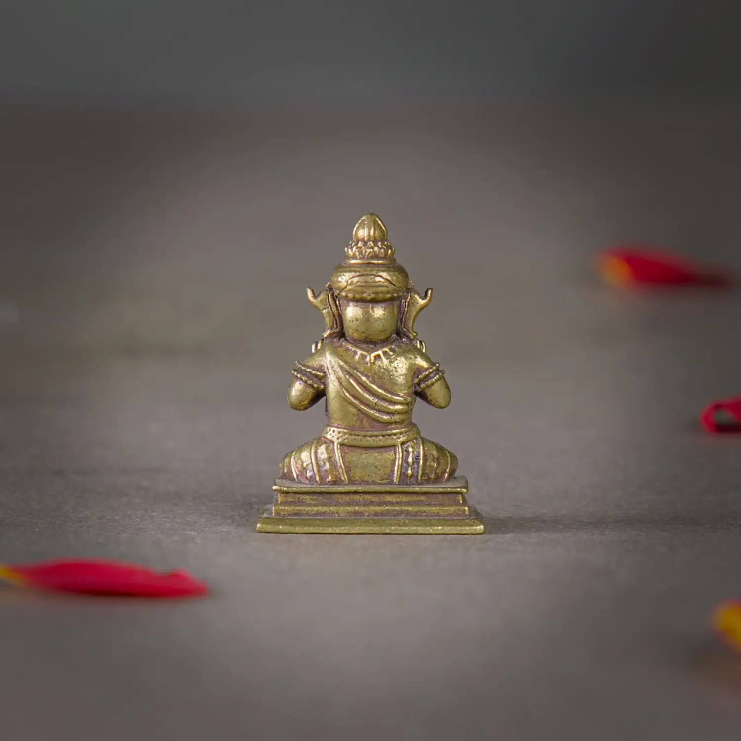 1 inch Mini Brass Sitting Asirvad Ganesha idol - image 3