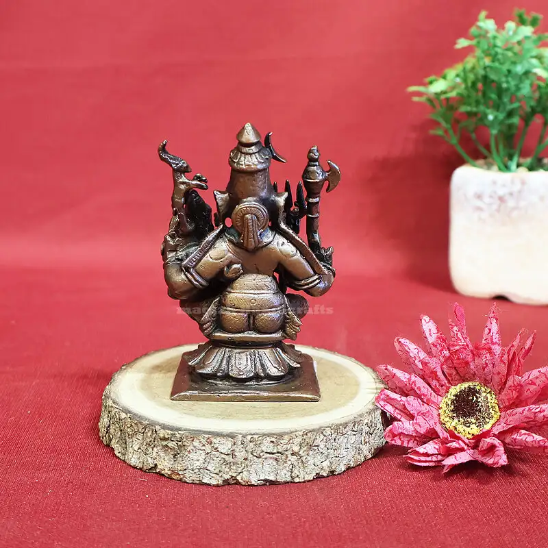 3 inches Copper Lord Siva with Parvathi idol - image 2
