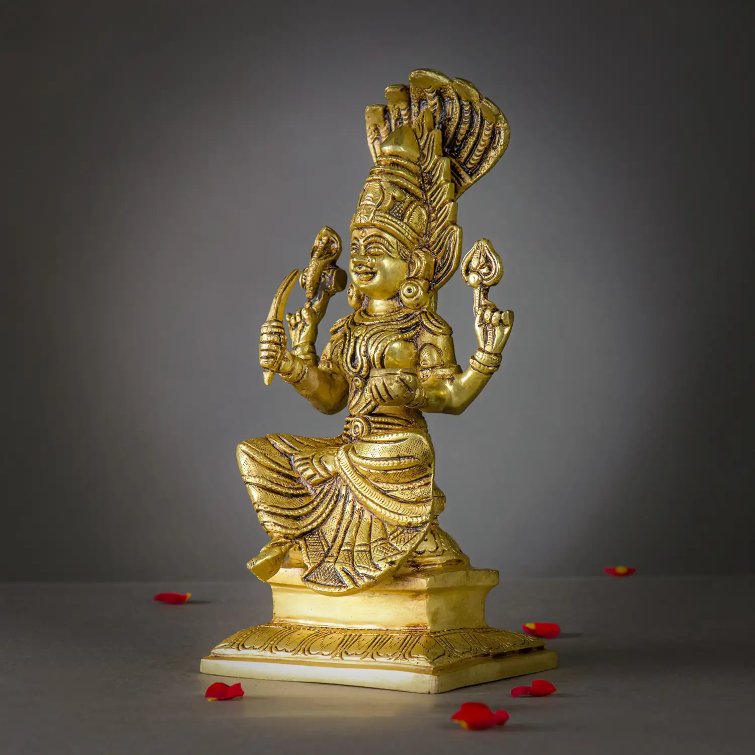 9.5 inches brass karumariamman idol - image 3