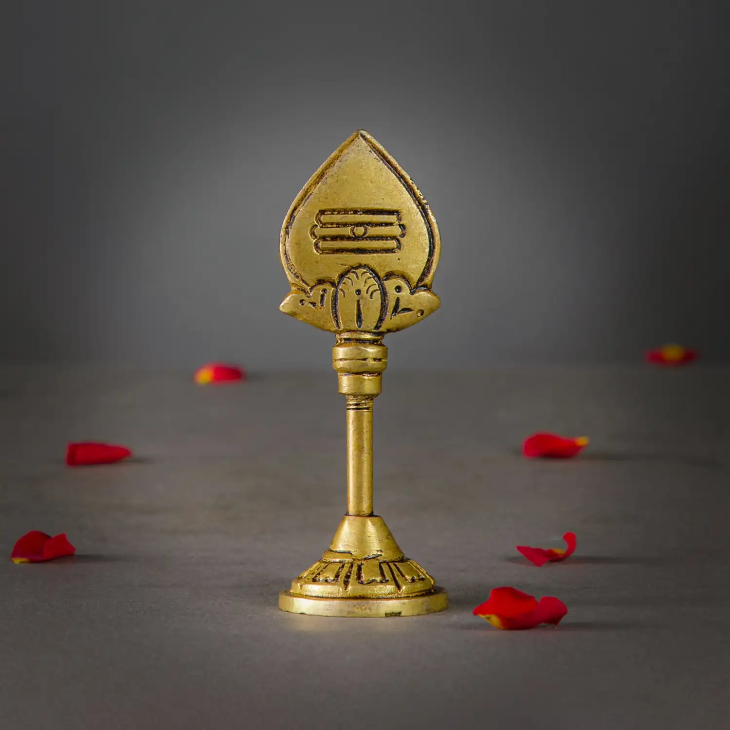 4 inches Brass Murugan Vel with base