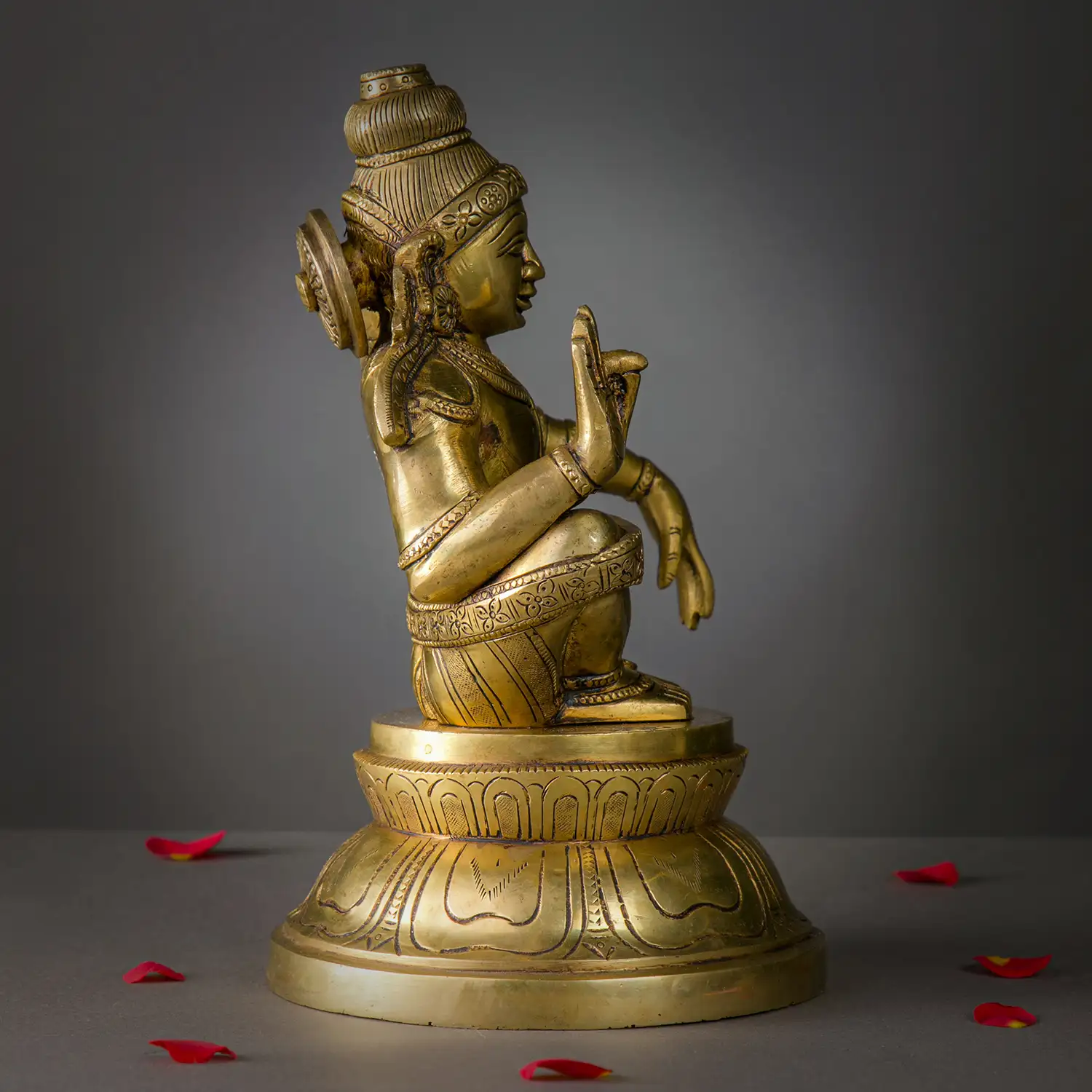 9.5 inches Brass God Ayyappan Statue - image 2