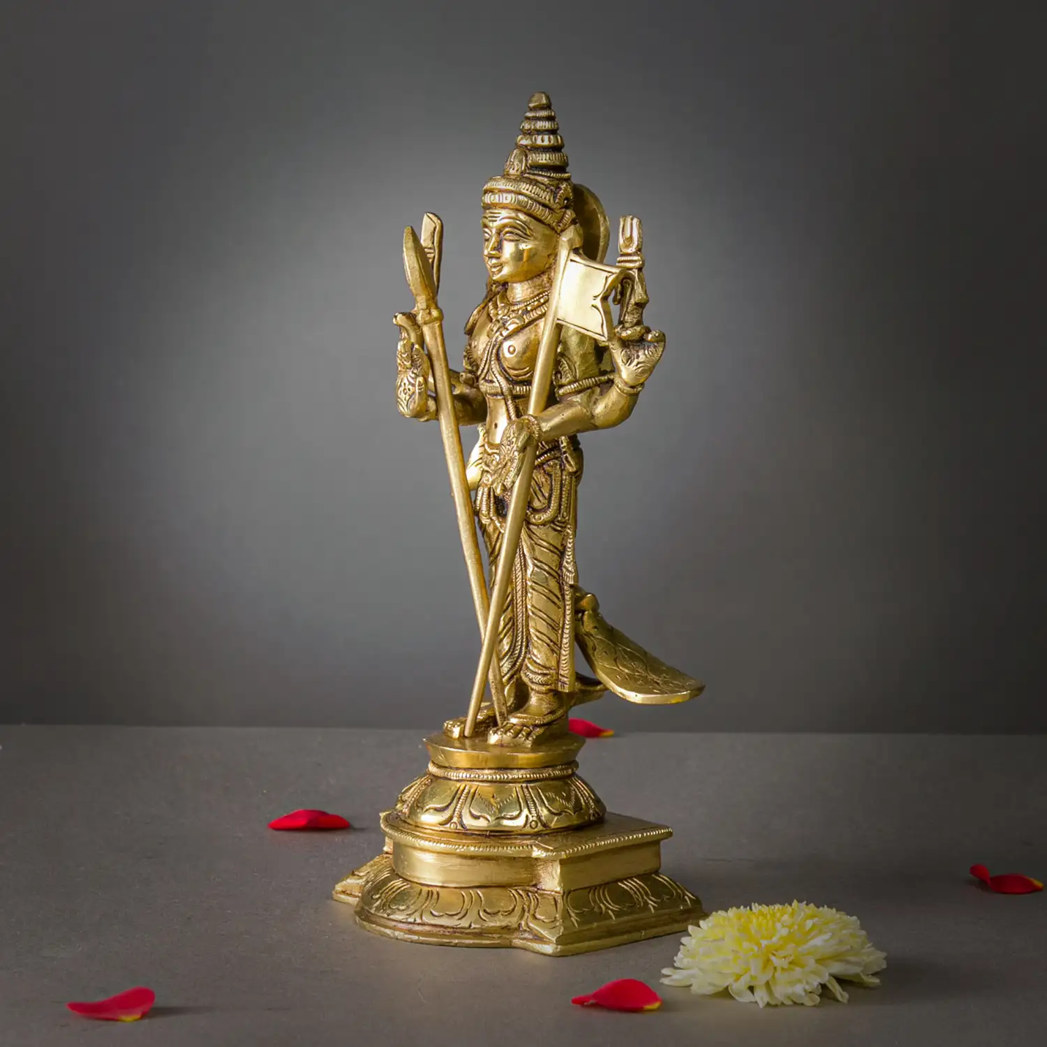 Brass Murugan Vel and Seval kodi idol - 9 inches - secondary
