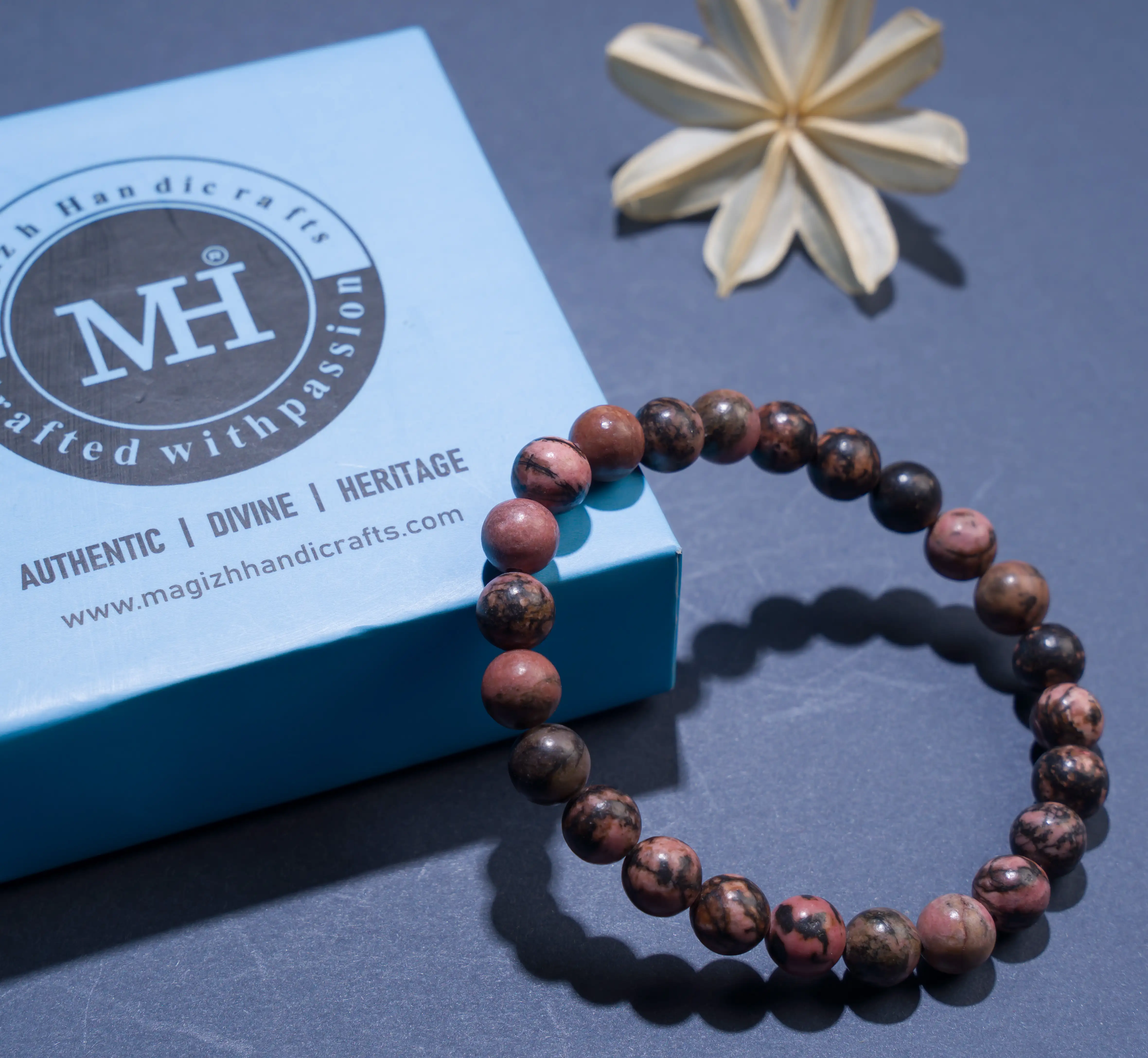 8mm Rhodonite crystal bracelet - image 3