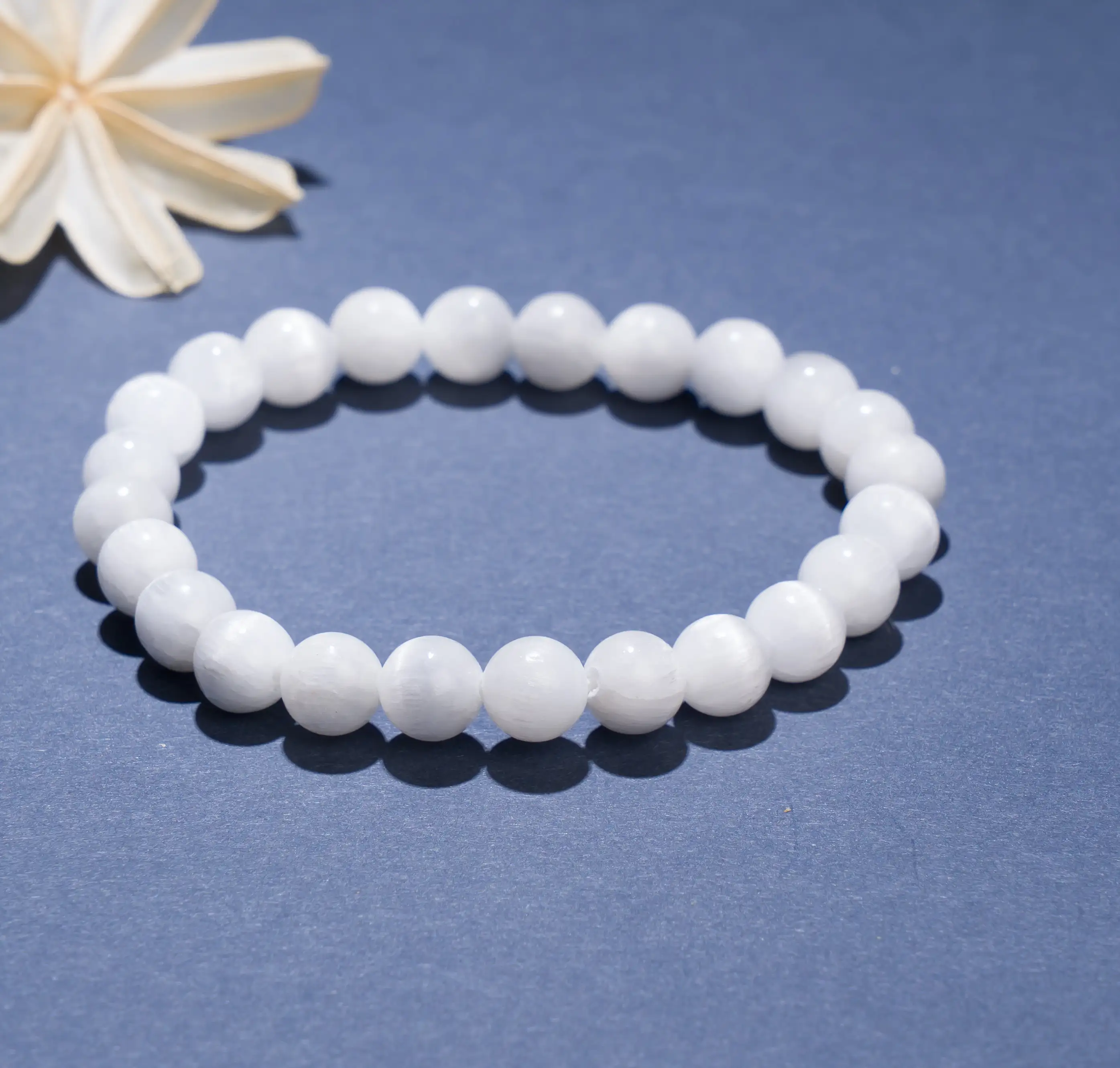8mm Selenite Crystal Bracelet