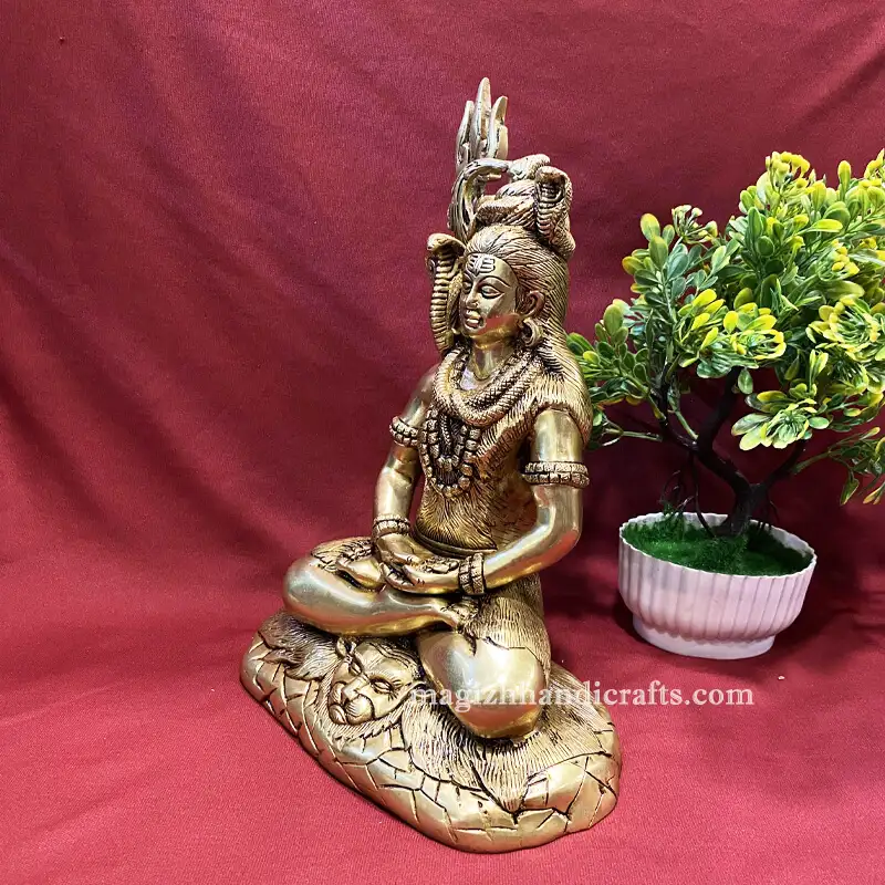 1 feet Brass sitting Lord Shiva idol - SC - image 4