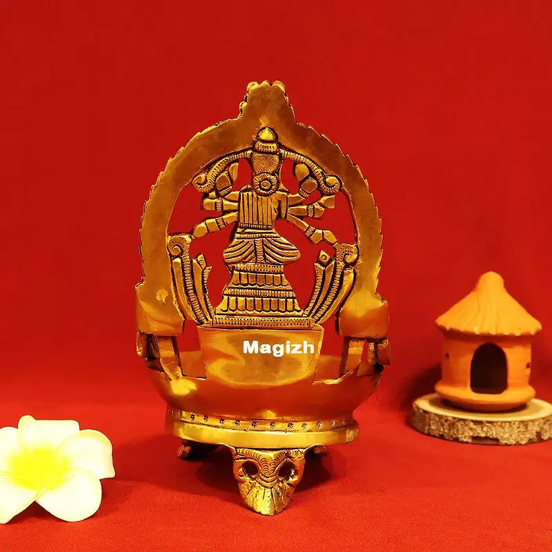 Brass Varahi amman Lamp - 7 inches - image 3