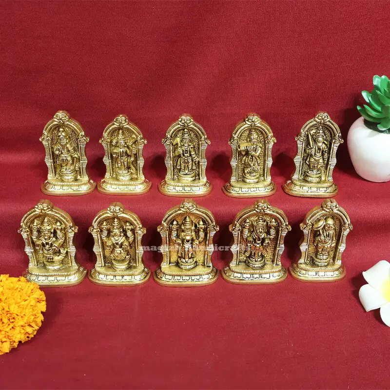 3 inches Vishnu Plate Dasavathar idols - secondary