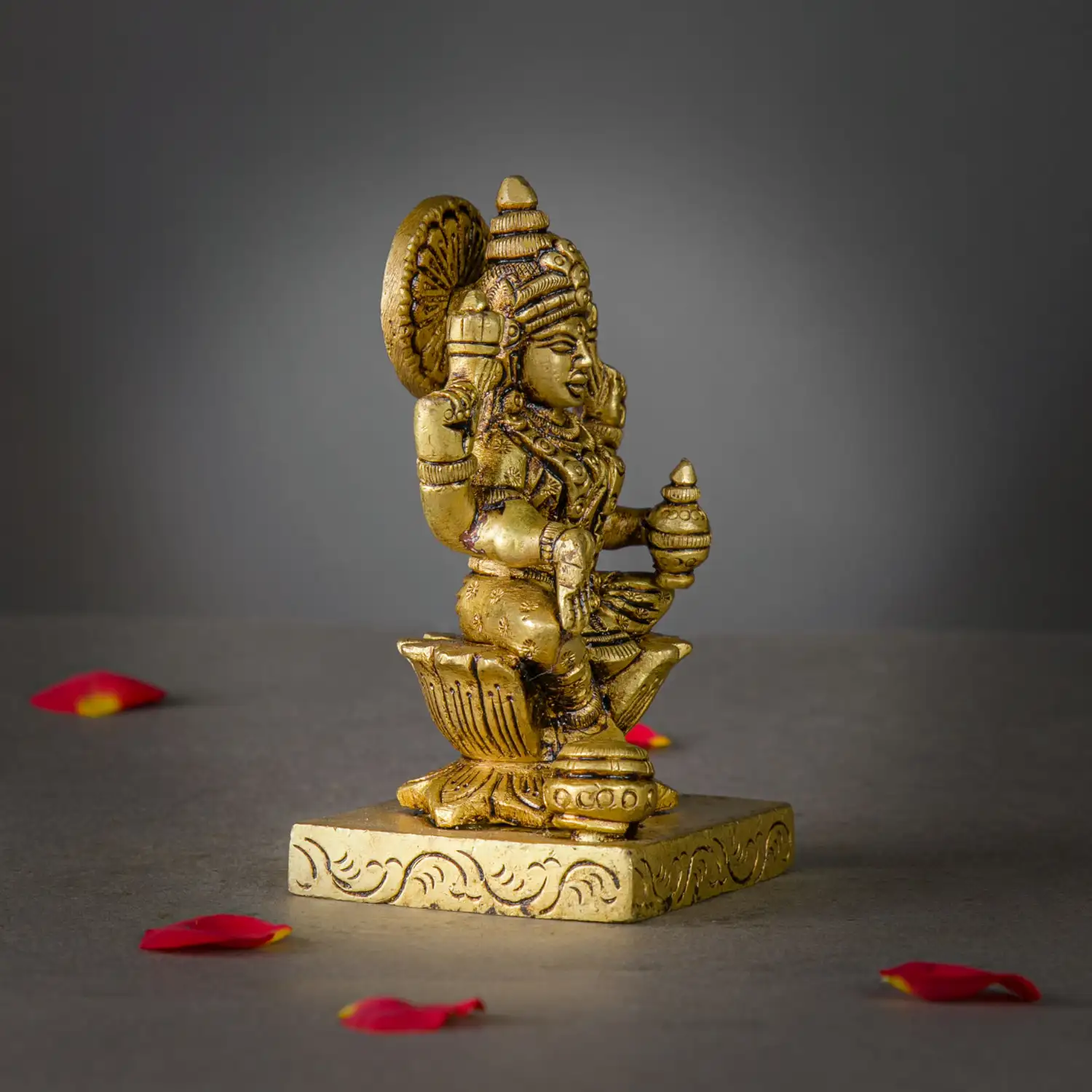 4 inches brass Lotus Kalsham Lakshmi idol - secondary