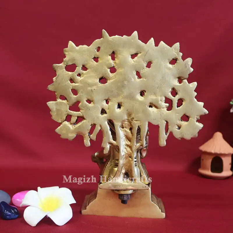 Brass Tree sitting Hanuman idol - image 3