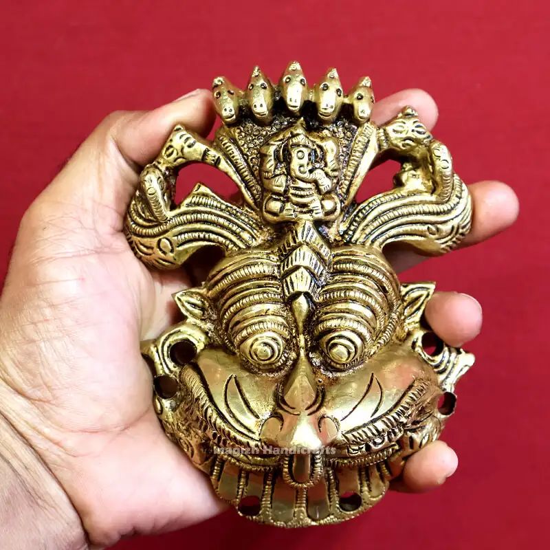 6 inches Brass Yali wall hanging SC