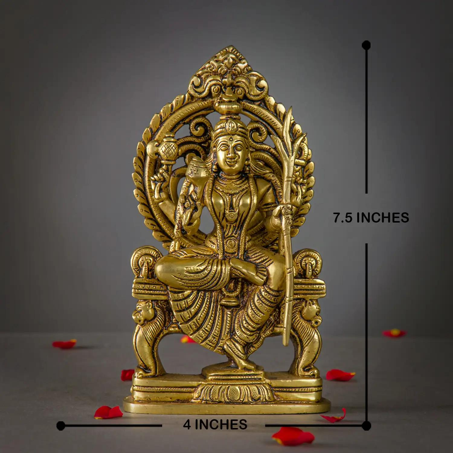 7.5 inches Brass Lalitha amman idol - image 5