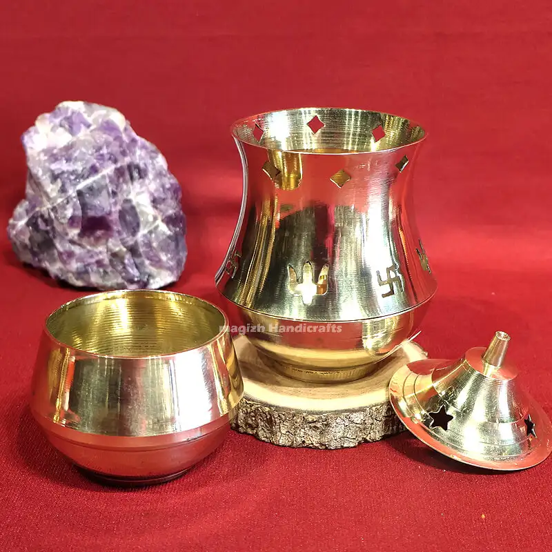 6 inches Pachai Karpuram Lamp no 2 - secondary