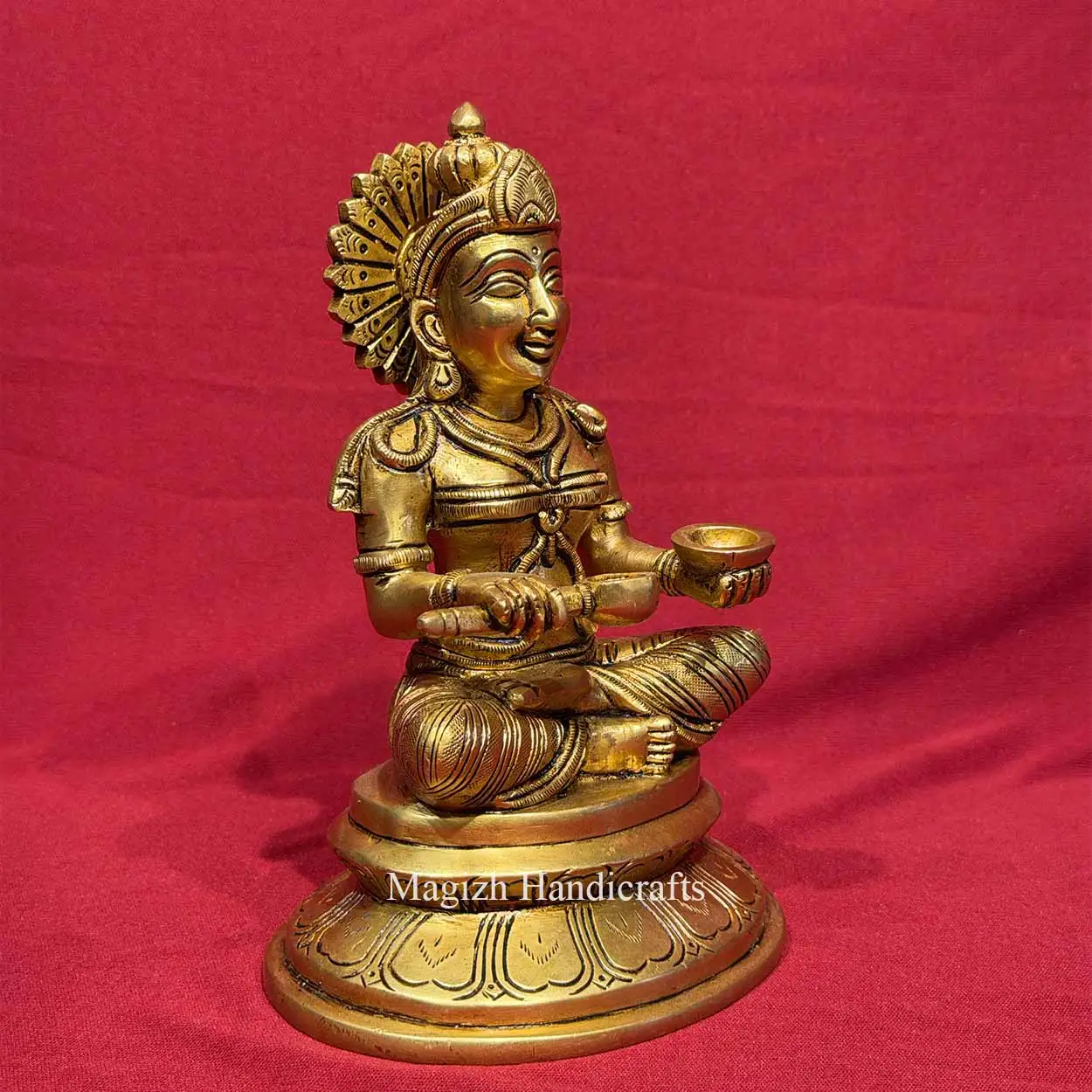 8 inches brass goddess Annapoorna statue - image 3