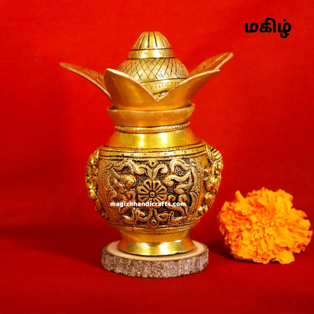 Brass Lakshmi Ganesha Kalasam - 6 inches - image 2