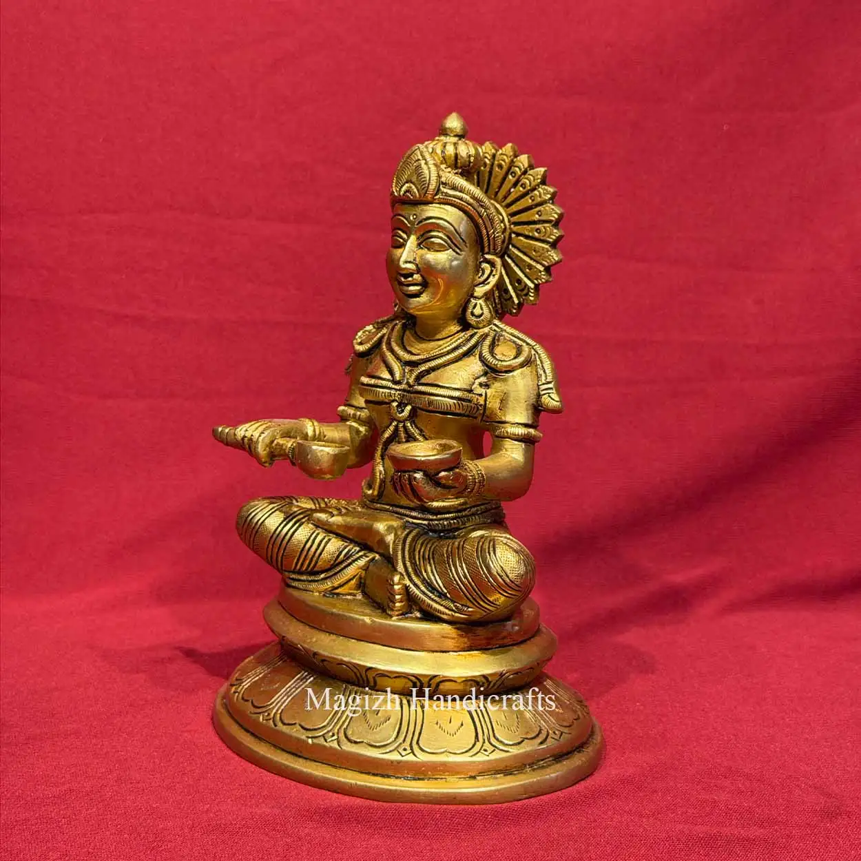 8 inches brass goddess Annapoorna statue - image 2