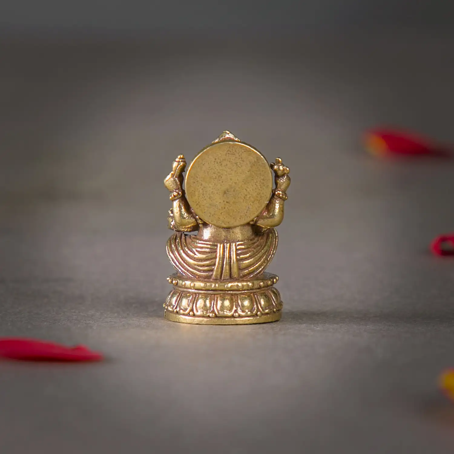 1 inch Mini Brass Sitting Ganesha idol - image 3