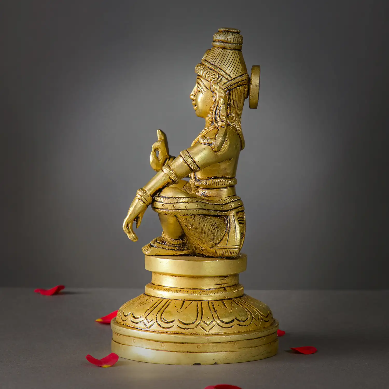 8 inch Brass Ayyappan Swamy Idol - image 3