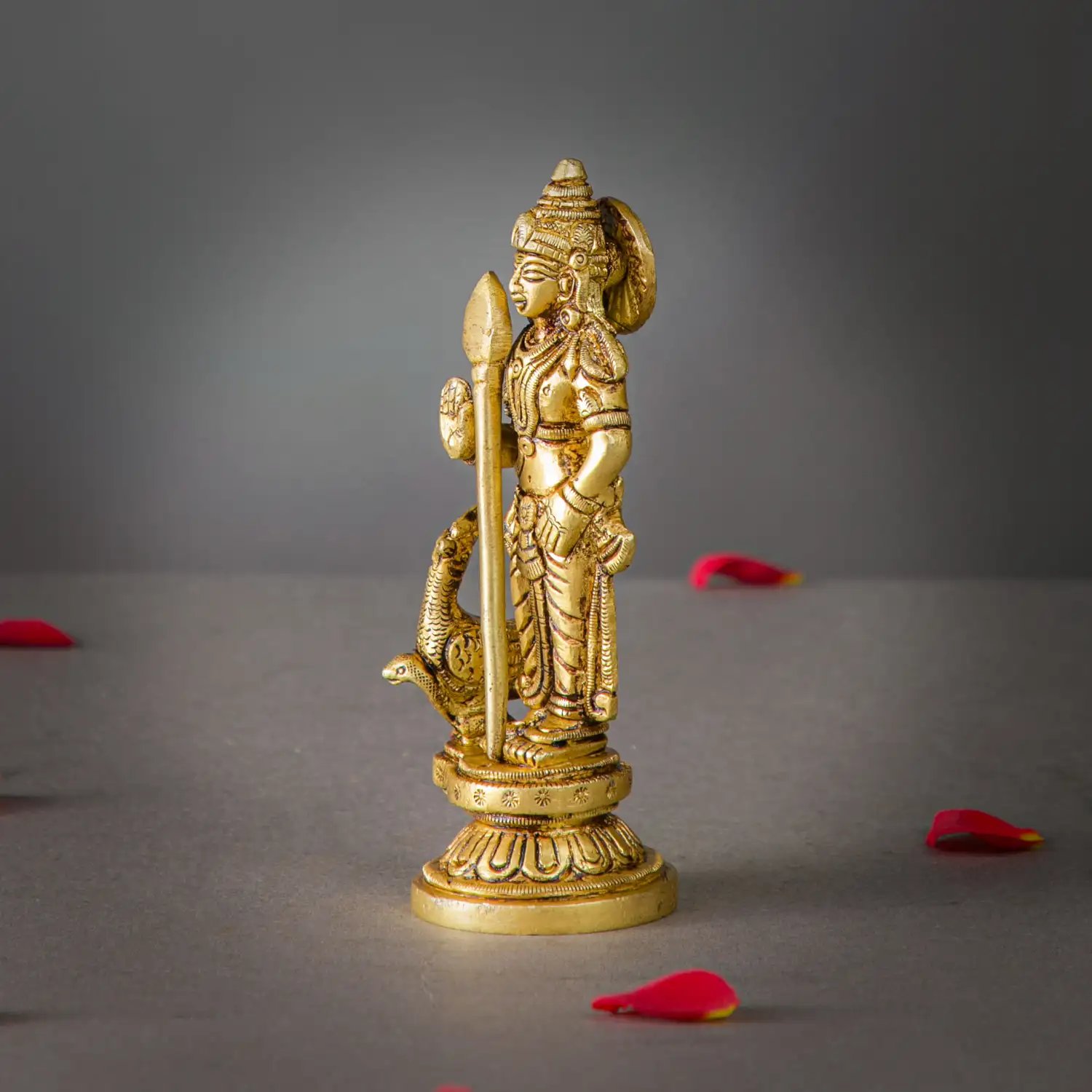 Brass Murugan Malaysia Murugan idol - 8 inches - image 3