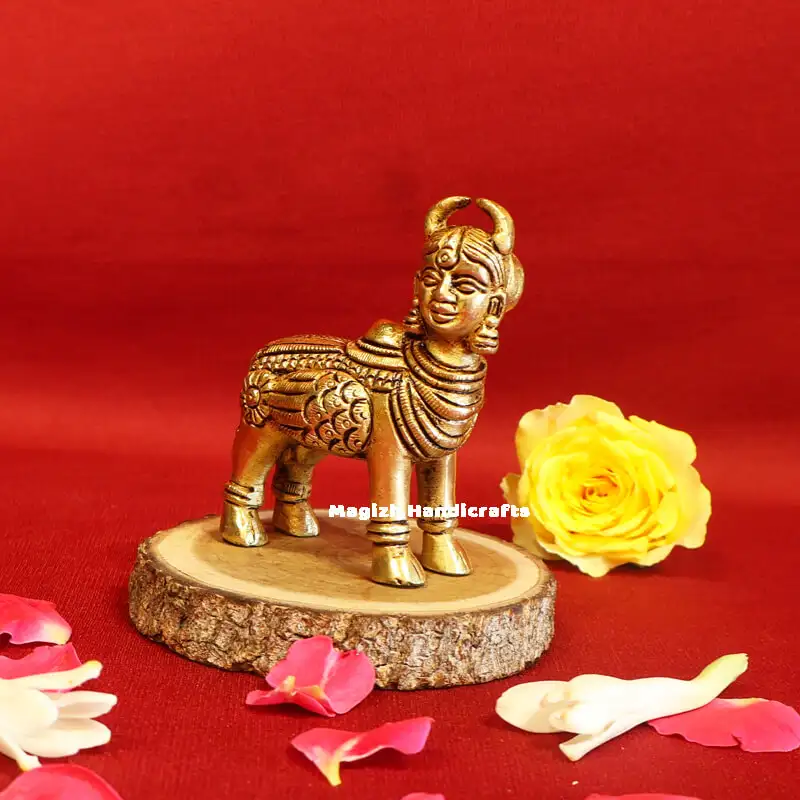 Brass Kamadhenu idol 3 inches - image 3