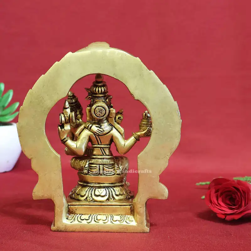 6 inches Brass Swarna Akarshana Bhairava idol with frame - image 3