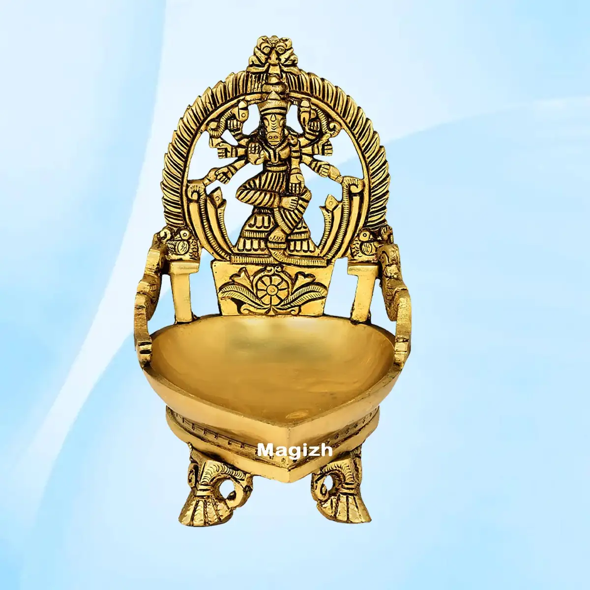 Brass Varahi amman Lamp - 7 inches - image 2