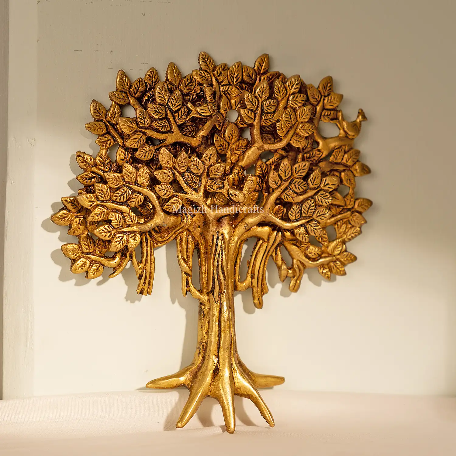 8 Inch Brass Kalpavriksha Tree of Life Wall Hanging - secondary