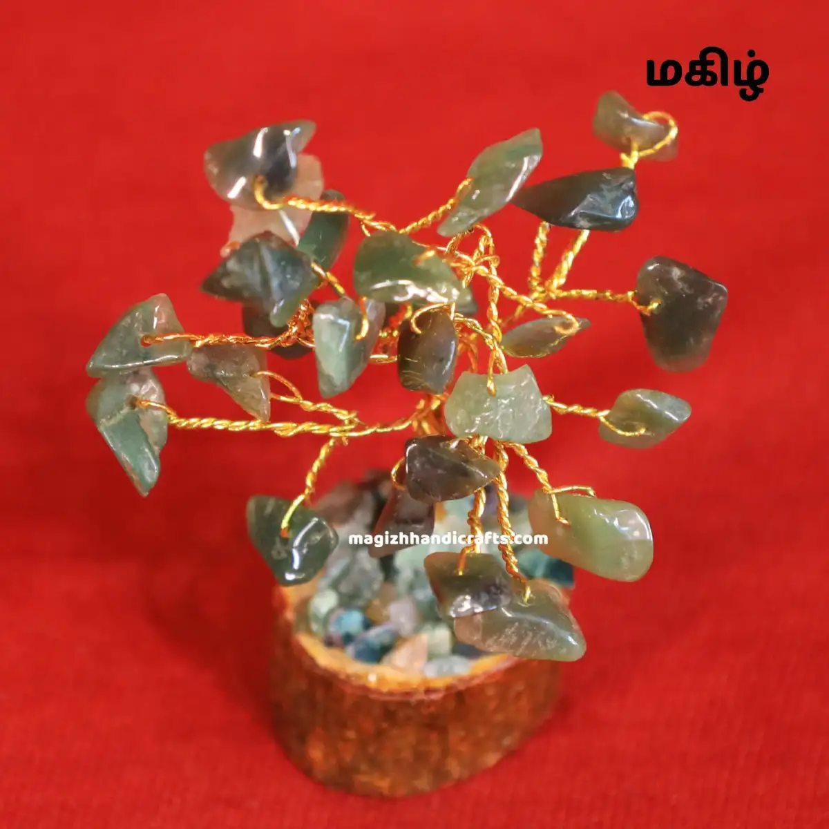 Mini Green Jade stone tree - 25 beads