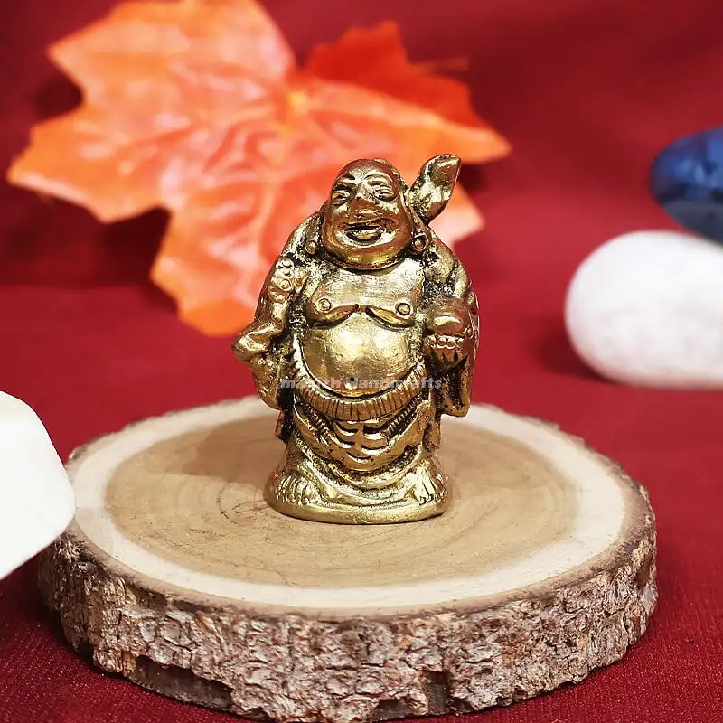 2 inches Brass Happy man with Money bag SC - image 1