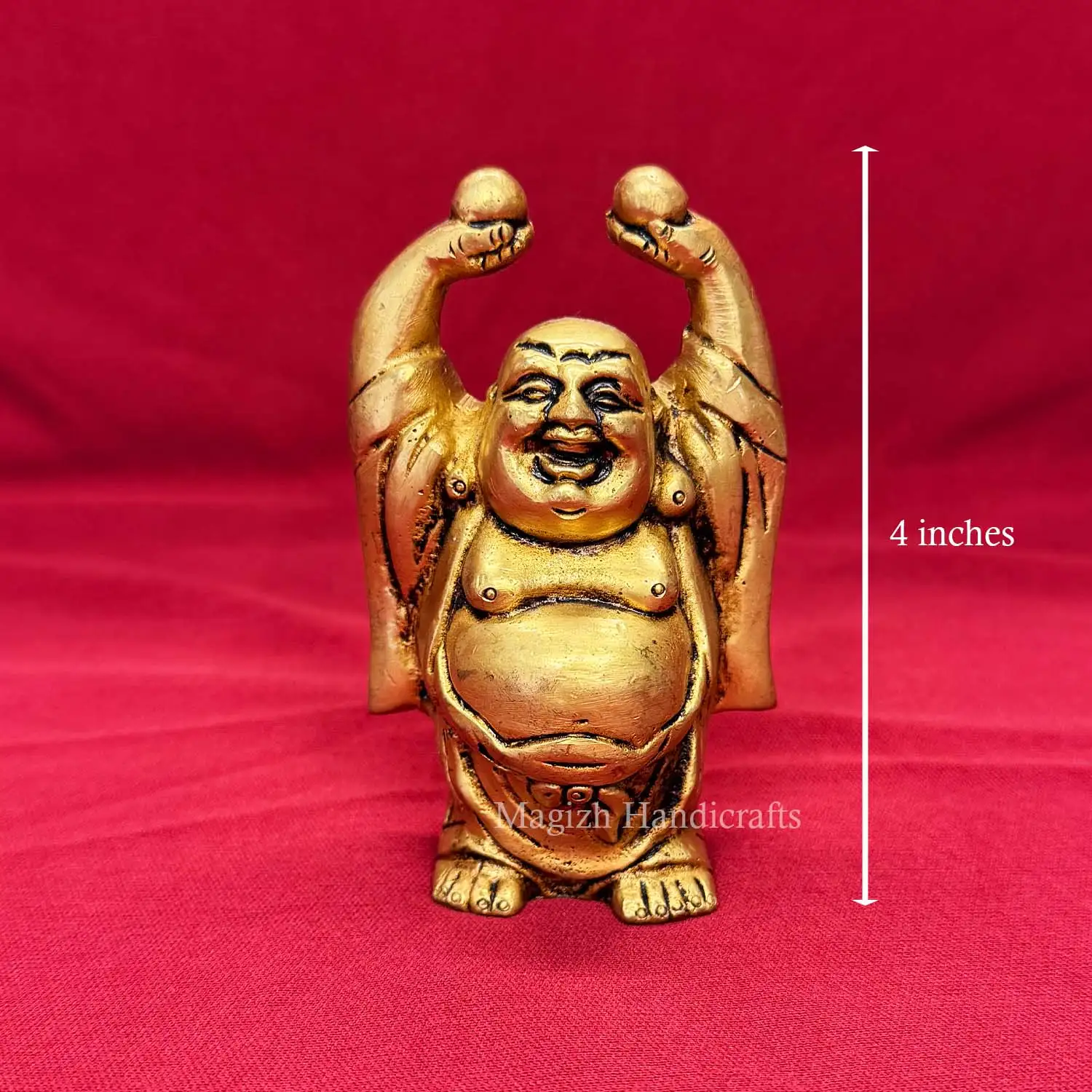 4 inches Brass laughing budha idol - image 5