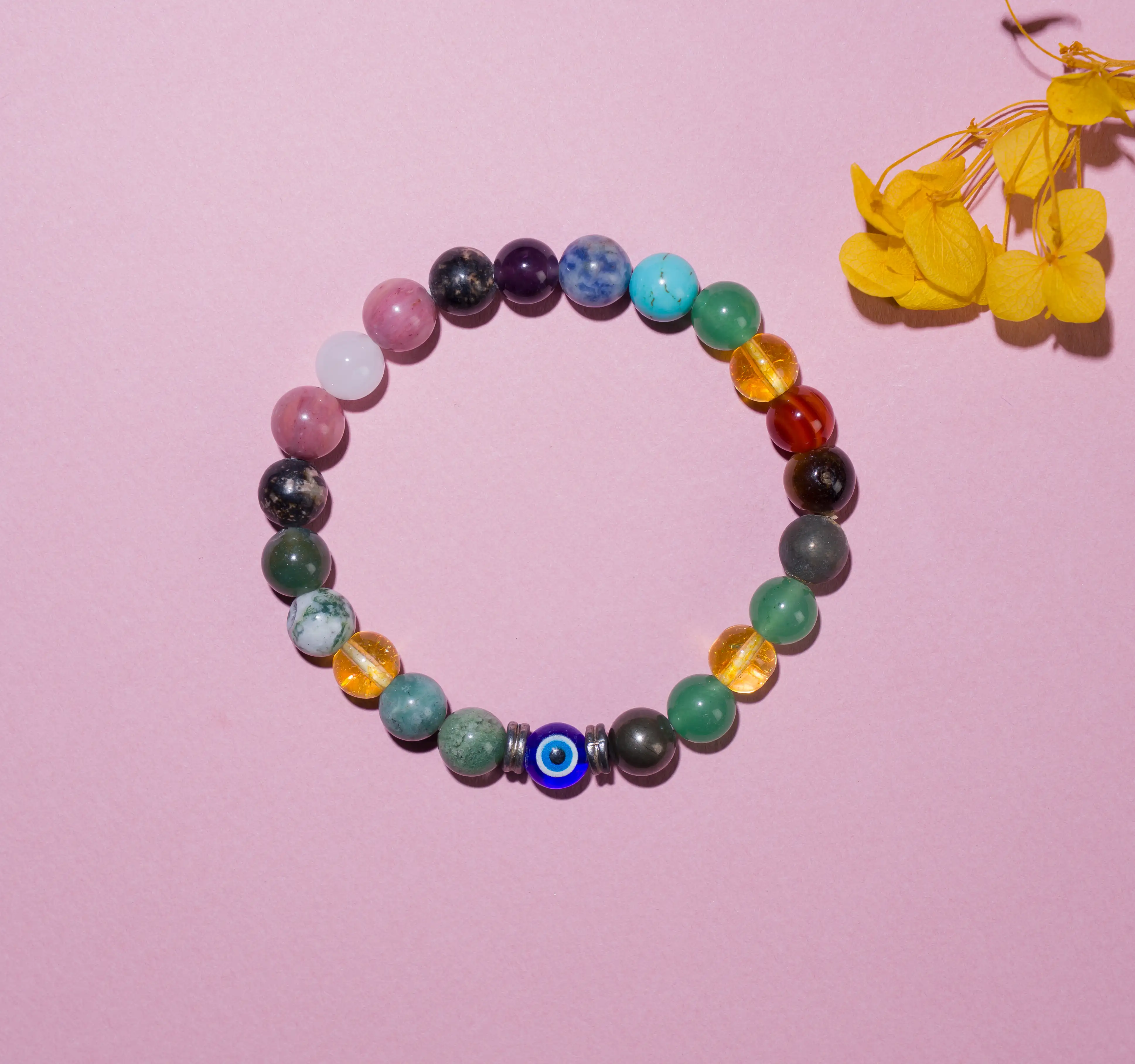8mm 5 in 1 Combination Natural Crystal Bracelet - secondary
