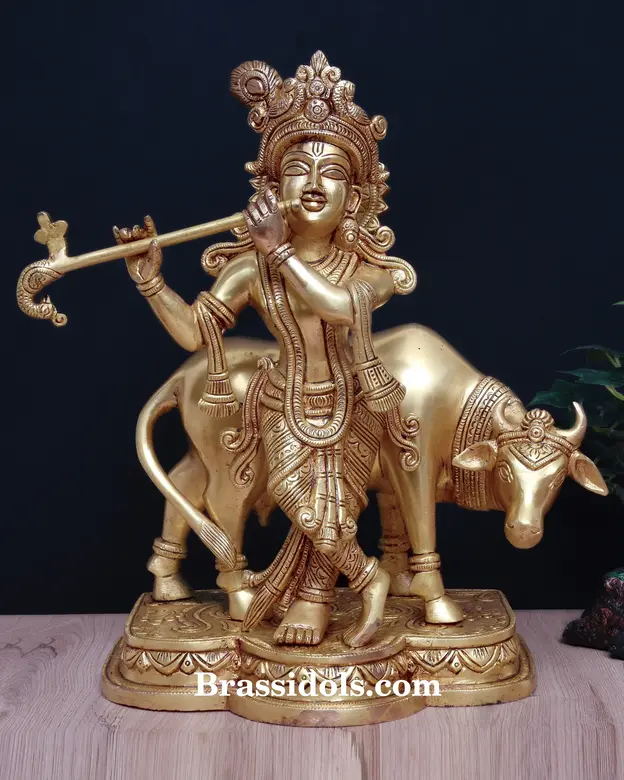Charming Brass Krishna Statues for Divine Love