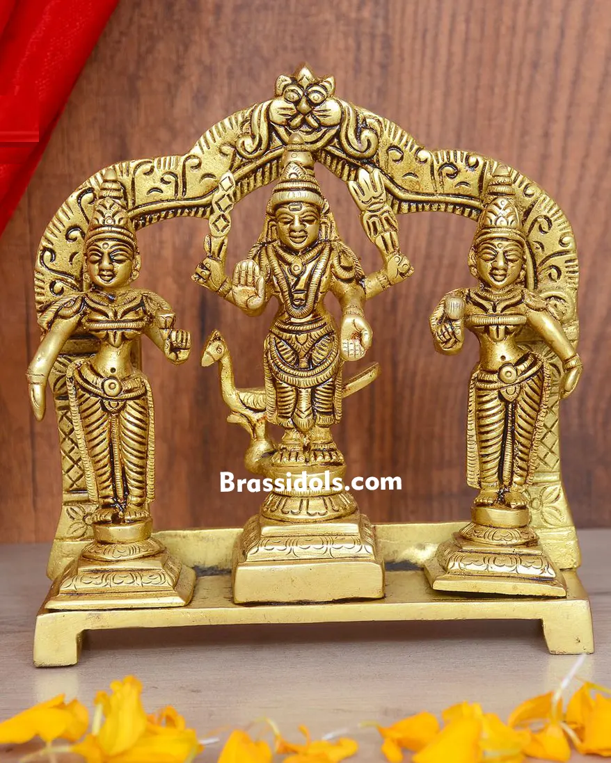 Lord Murugan with Valli and Deivanai: The Symbol of Divine Love and Victory