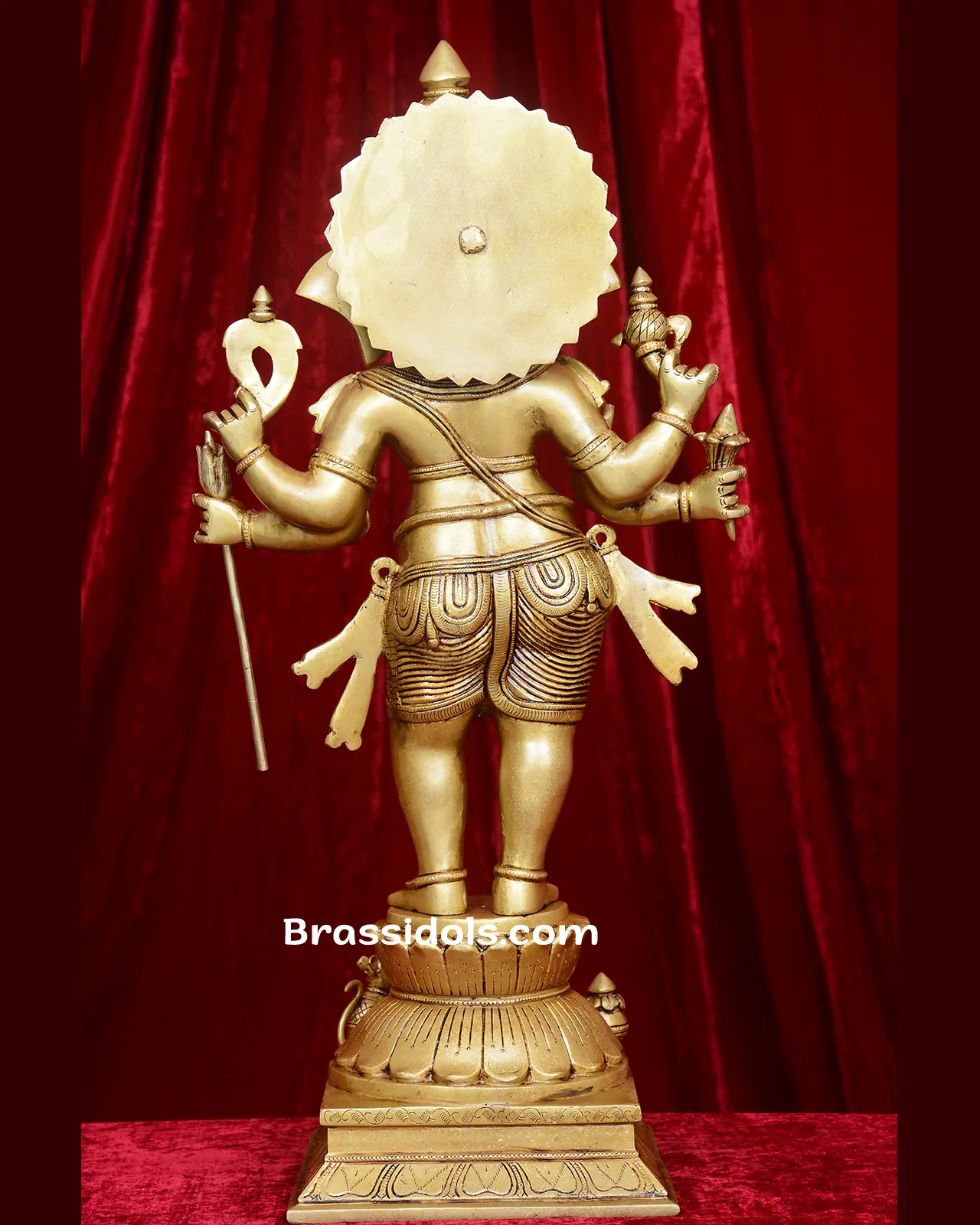 Brass Standing Six-Hand Ganesha Idol for Home and Puja - 26 inches - image 5